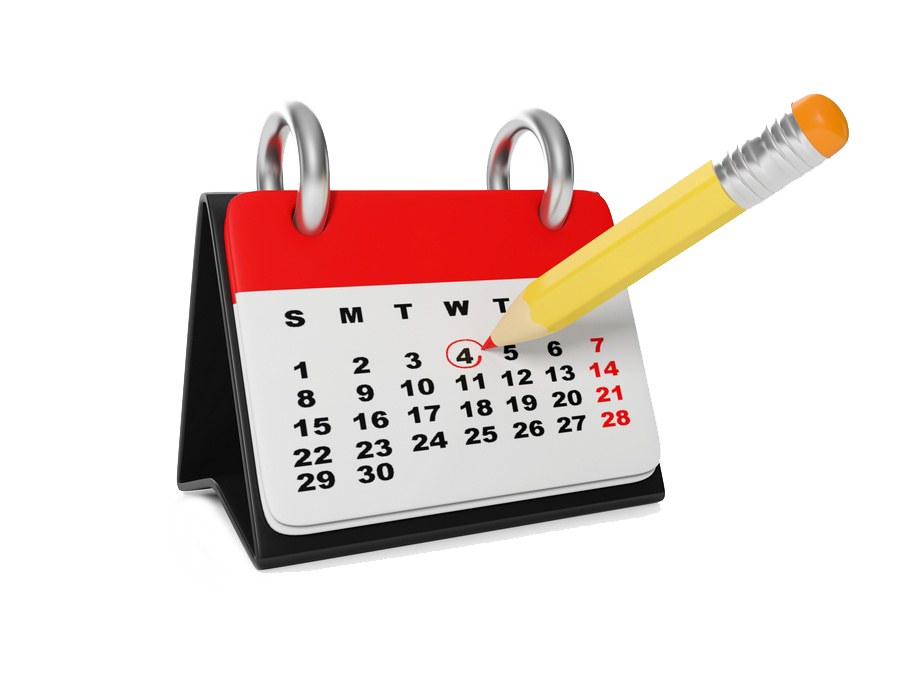 dessin représentant un calendrier. Un crayon entoure une date. Cela illustre le fait de prendre un rendez-vous